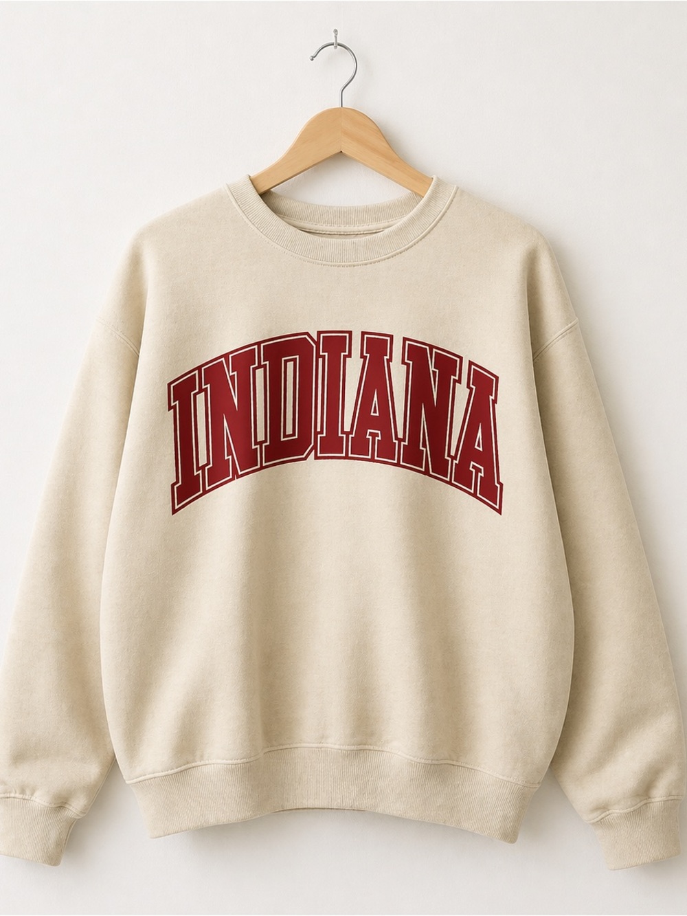New Indiana Hoosiers Football Basketball Sweatshirt, Beige, M